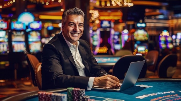 Buffalo King slot game interface dengan simbol buffalo dan gurun Amerika